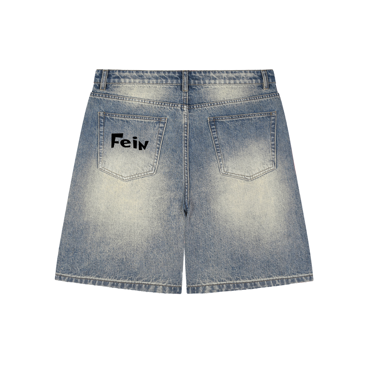 Faded Distressed Denim Shorts