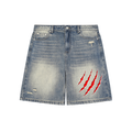 Faded Distressed Denim Shorts